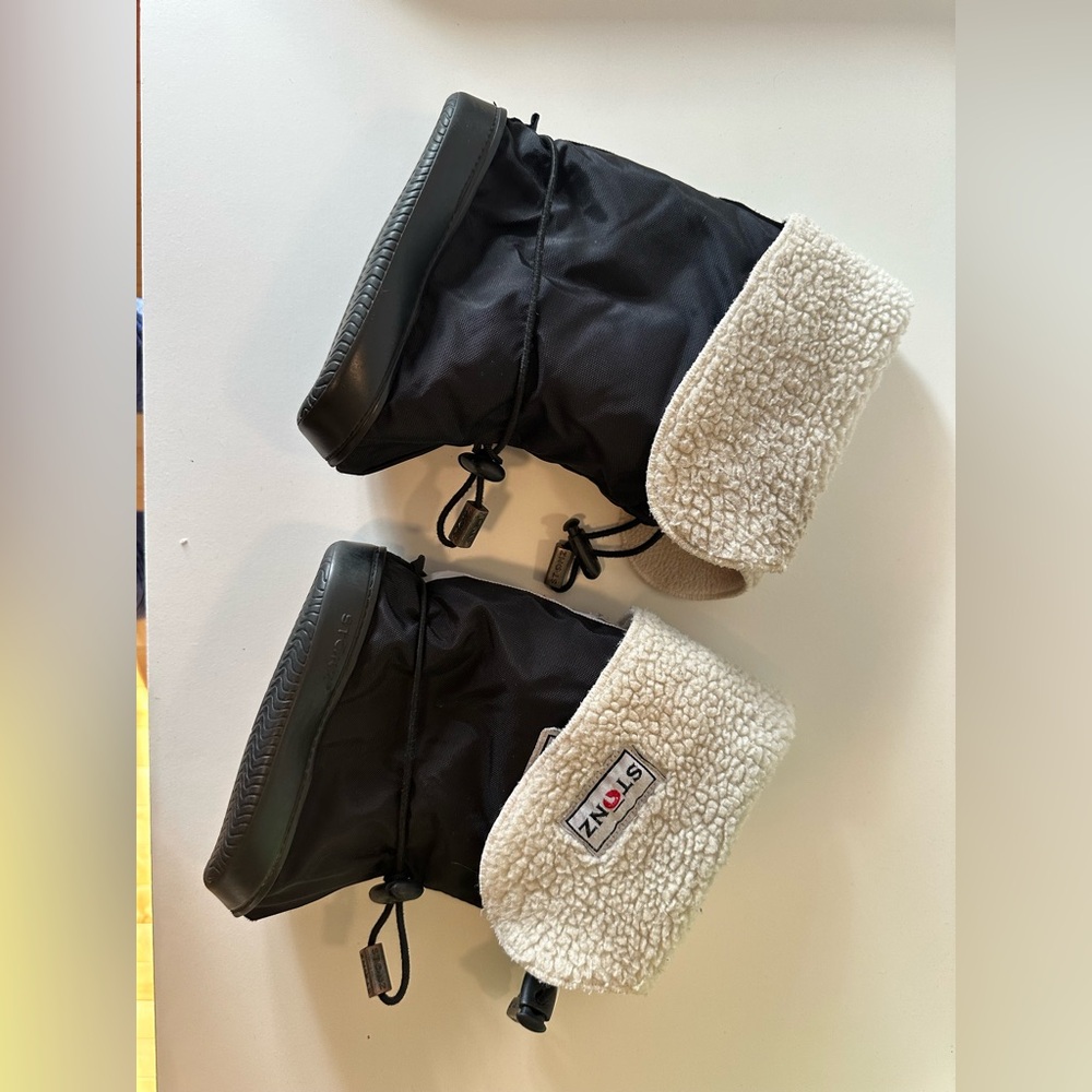 Stonz Black and Cream Baby Walker Shoes